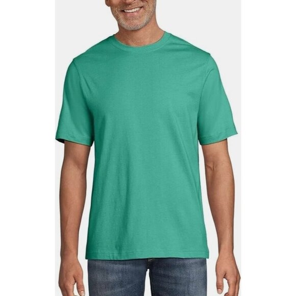 NWOT Lands' End Men's XXL Aqua T-Shirt 100% Cotton Crewneck Short Sleeve - Picture 1 of 8